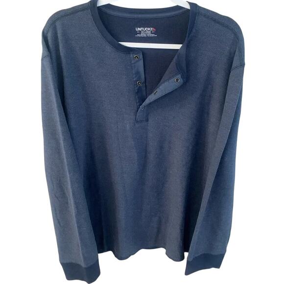 UNTUCKit Henley Textured Long-Sleeve Shirt Size XXL - Picture 4 of 6